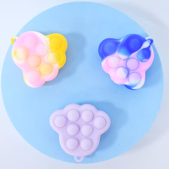 Custom Kids Silicone 3D Cute Cat Paw Fidget Toys Push Bubble Pop It Anti-Stress Autism Sensory for Kids Children Promotion