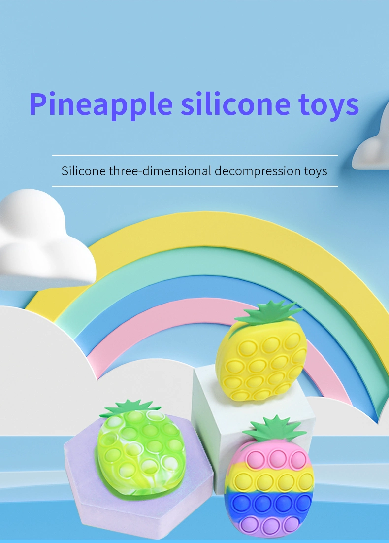 2022 New Arrival Custom Silicone Pineapple Fidget Toy Push Bubble Pop It Stress Relief Anxiety Anutism Sensory Toy for Kids